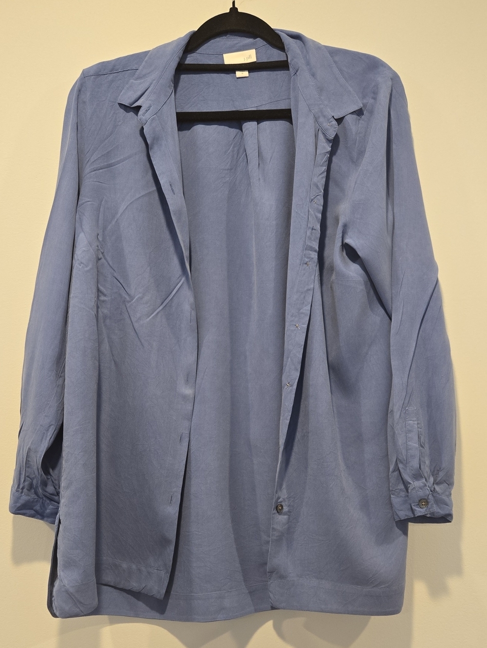 J Jill 100% Silk Button Down Shirt Size Medium Blue